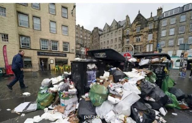 خیابان های مملو از زباله در اسکاتلند